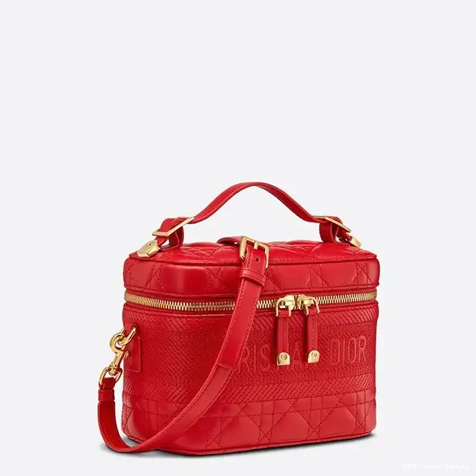 Case Red Cannage Vanity Small DiorTravel Lambskin 0324 Luxury